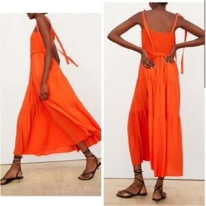 Zara Tie Ruched Tiered Dress